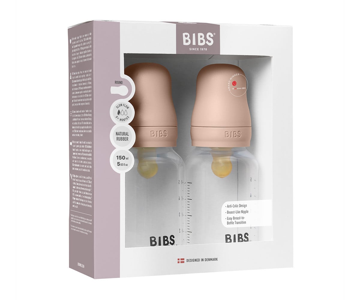 2 Biberons en Plastique BIBS Latex Blush 150 ml