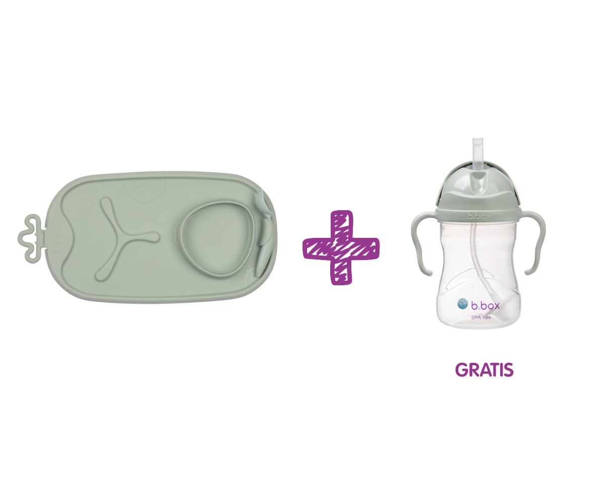 PROMO Vassoio Silicone Roll & Go con Cucchiaino + Tazza Sage