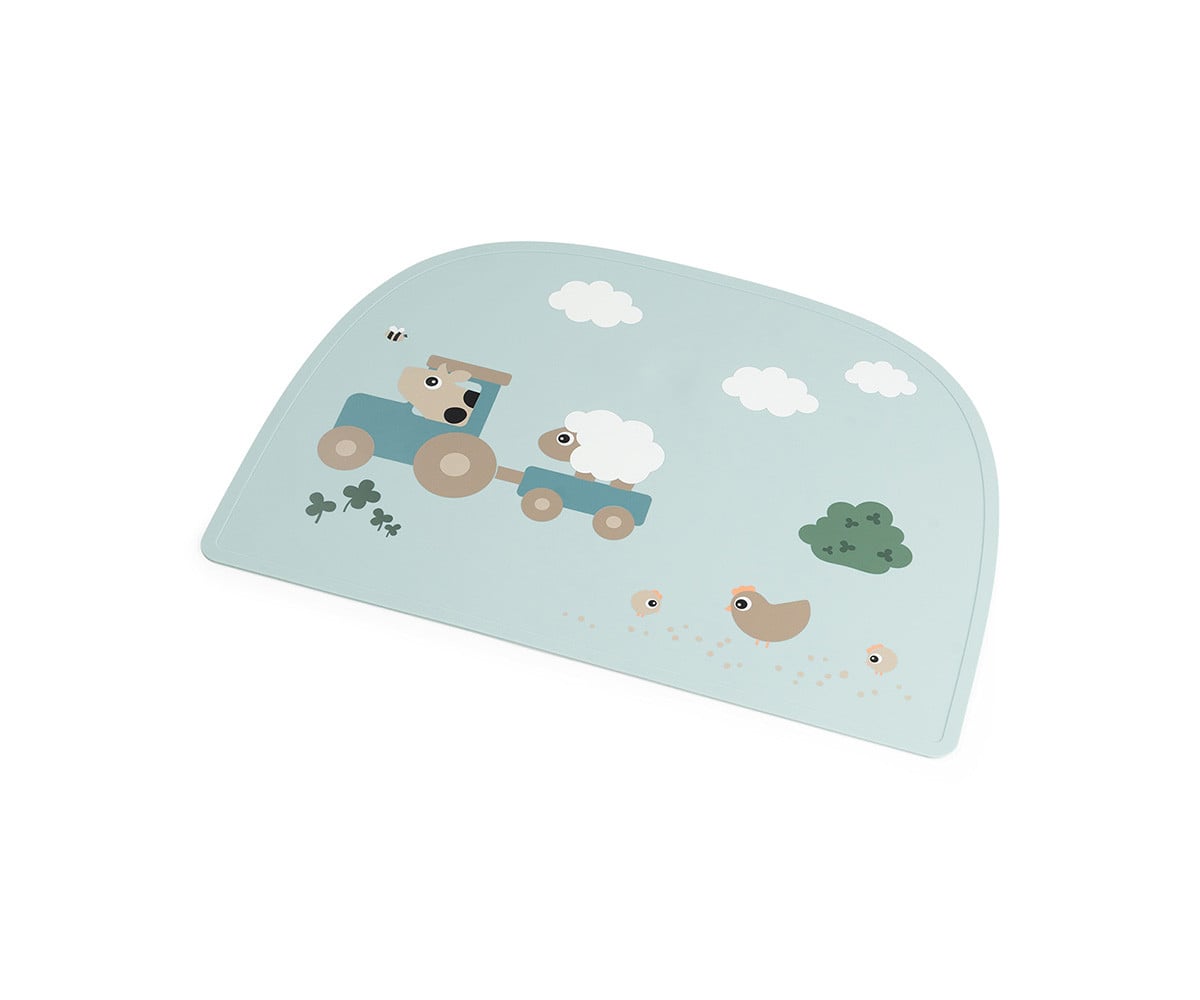 Set de Table en Silicone Tiny Farm Blue