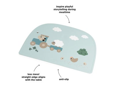 Set de Table en Silicone Tiny Farm Blue