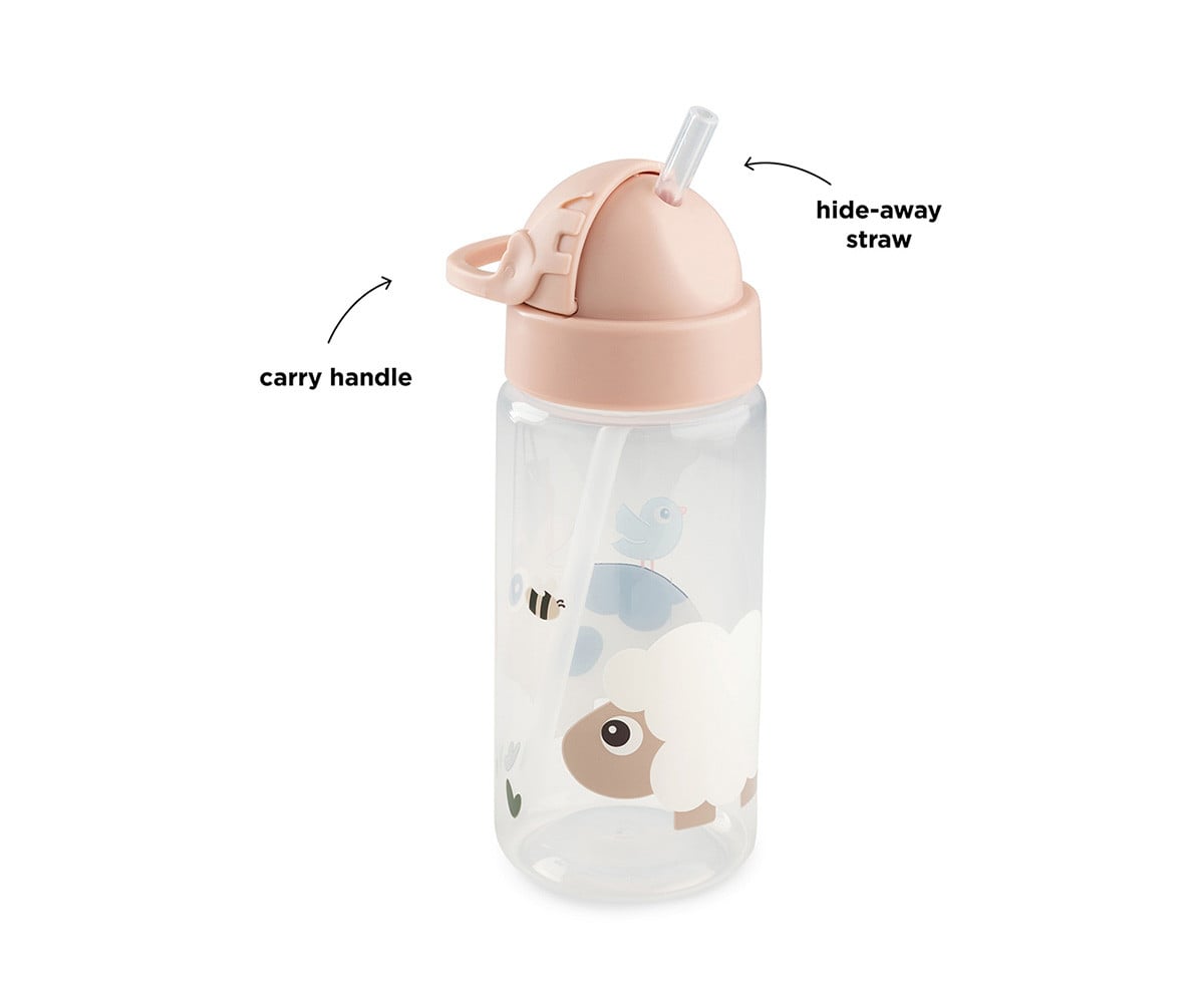 Gourde en Plastique avec Paille Tiny Farm Powder 350 ml