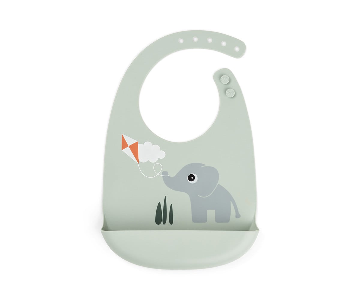 Bavoir en Silicone Playground Green
