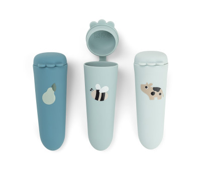 Set 3 Stampi Gelato Silicone Tiny Farm Blue 