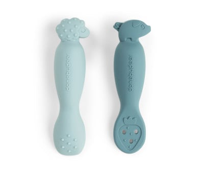 2-Piece Learning Spoons Tiny Farm Blue