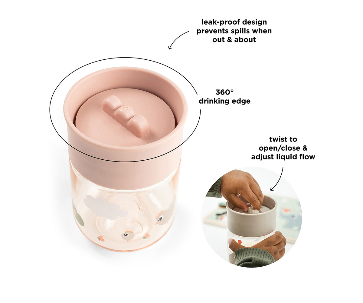 Copo de aprendizagem Tiny Farm Powder 360°