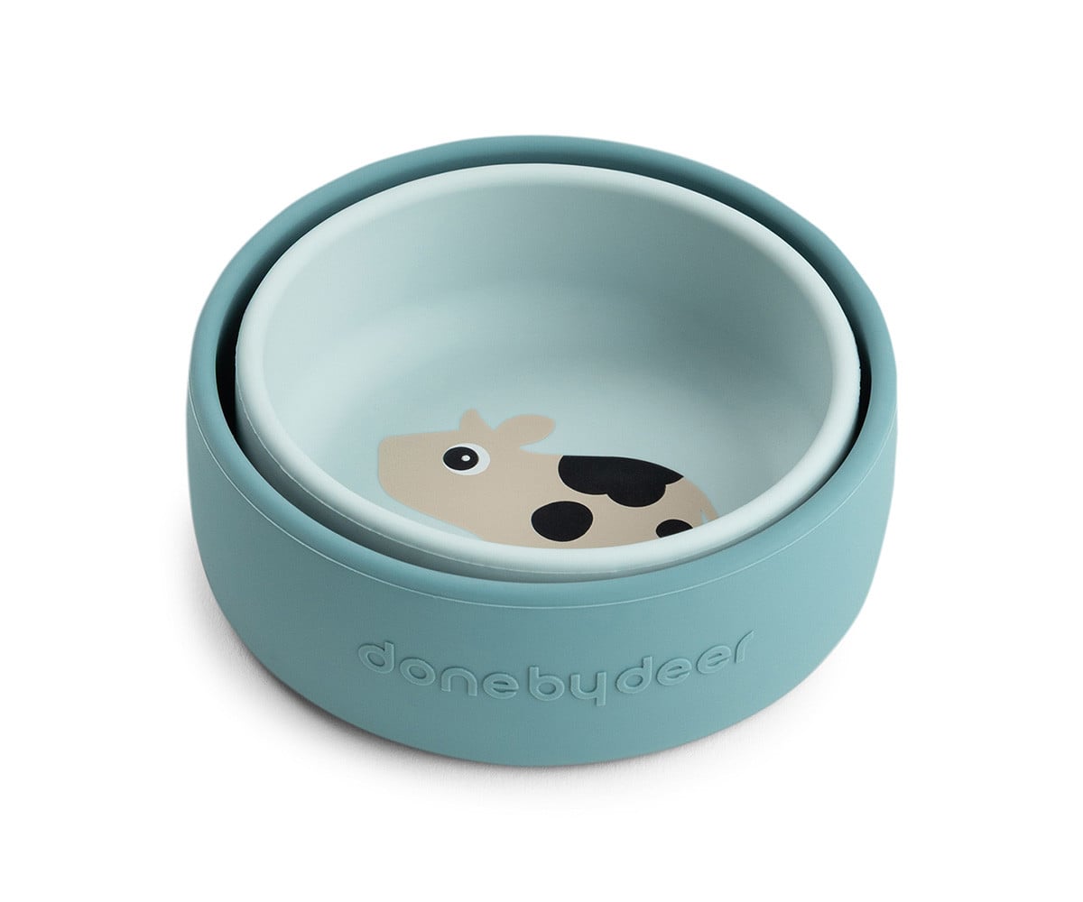 Set 2 Ciotole Silicone Dotti Blue