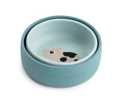 Set 2 Ciotole Silicone Dotti Blue
