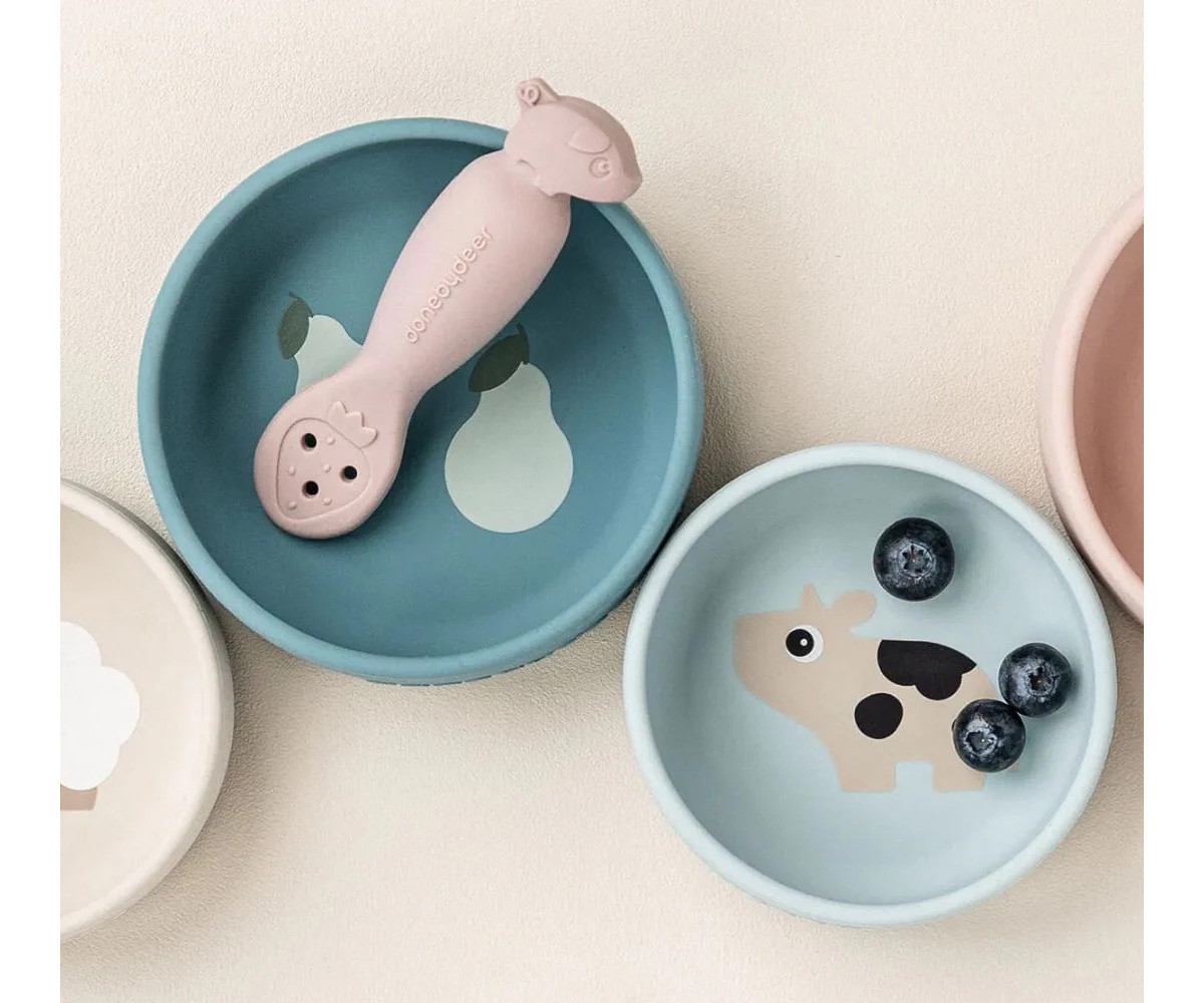 Set 2 Ciotole Silicone Dotti Blue