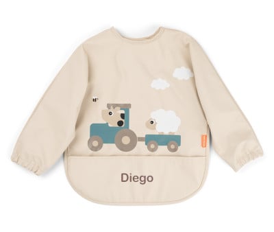 Personalized Long Sleeved Bib Tiny Farm Sand 6-18m