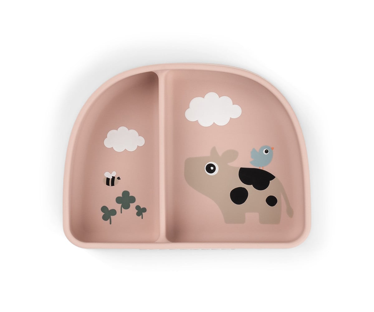Assiette à Compartiments Stick&Stay Tiny Farm Powder