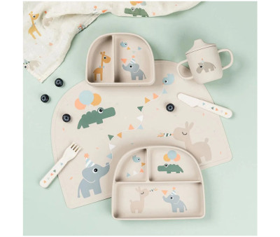 Assiette à Compartiments Stick&Stay Celebration Sand