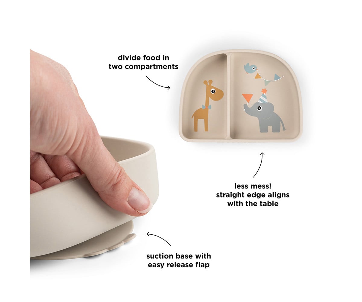 Assiette à Compartiments Stick&Stay Celebration Sand