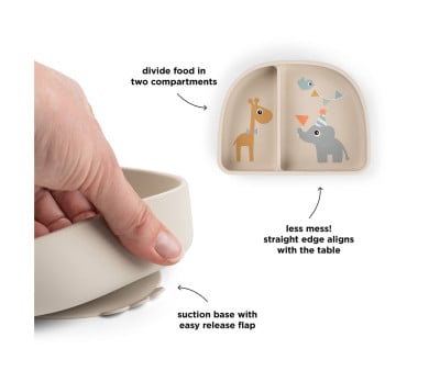 Assiette à Compartiments Stick&Stay Celebration Sand
