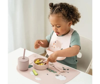 Lot de 2 Gobelets en Silicone avec Paille Tiny Farm Powder