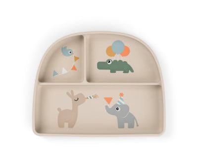 Stick&Stay Plate with Compartments Celebration Sand