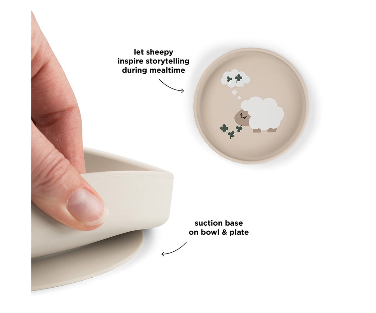 Piatto Antiscivolo Silicone Stick&Stay Tiny Farm Sand