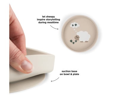 Piatto Antiscivolo Silicone Stick&Stay Tiny Farm Sand