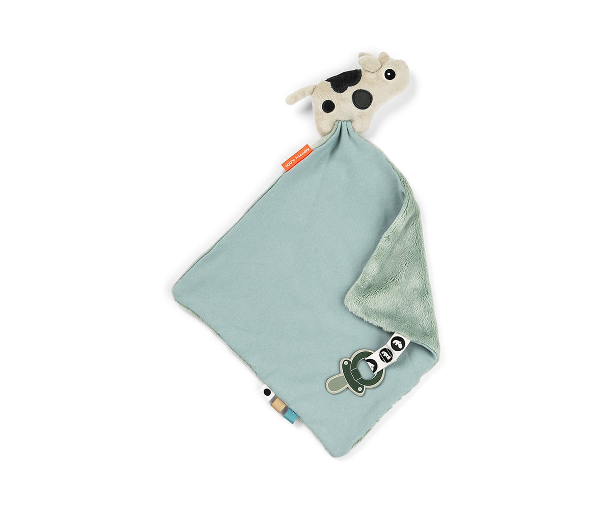 Doudou Attache-Sucette Dotti Blue Personnalisable