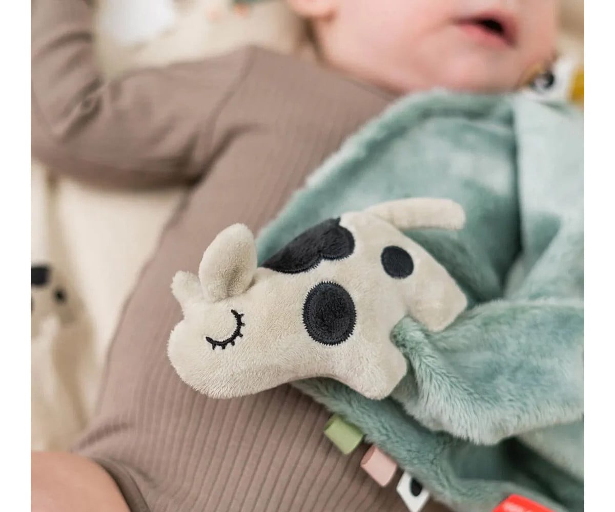 Doudou Attache-Sucette Dotti Blue Personnalisable
