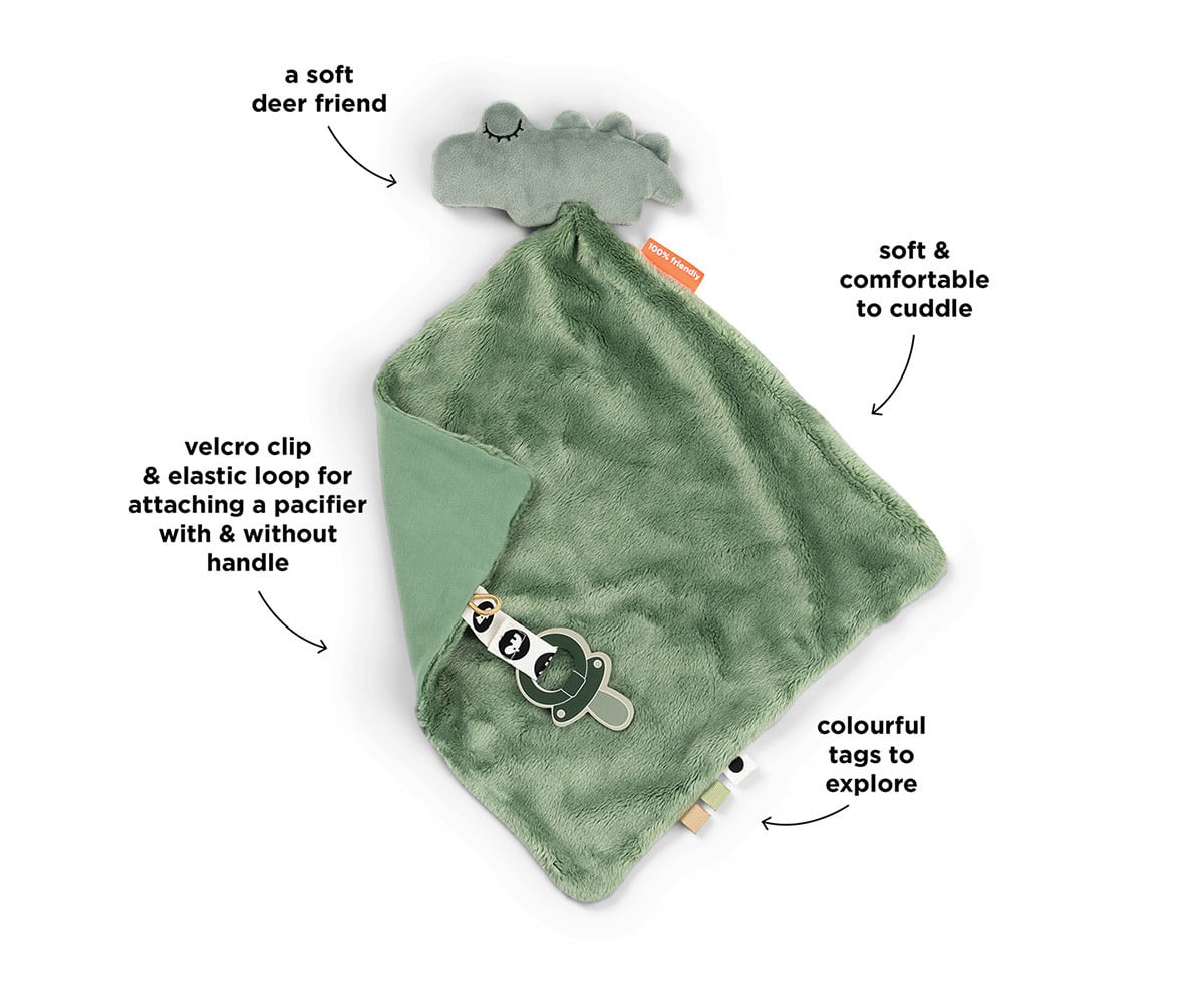 Doudou Attache-Sucette Croco Green Personnalisable