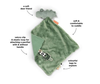 Doudou Attache-Sucette Croco Green Personnalisable