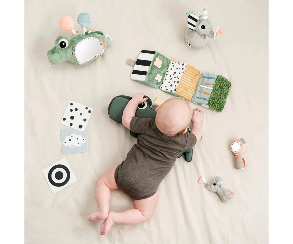 Specchio Tummy Time con Attività Sensoriali Croco Green