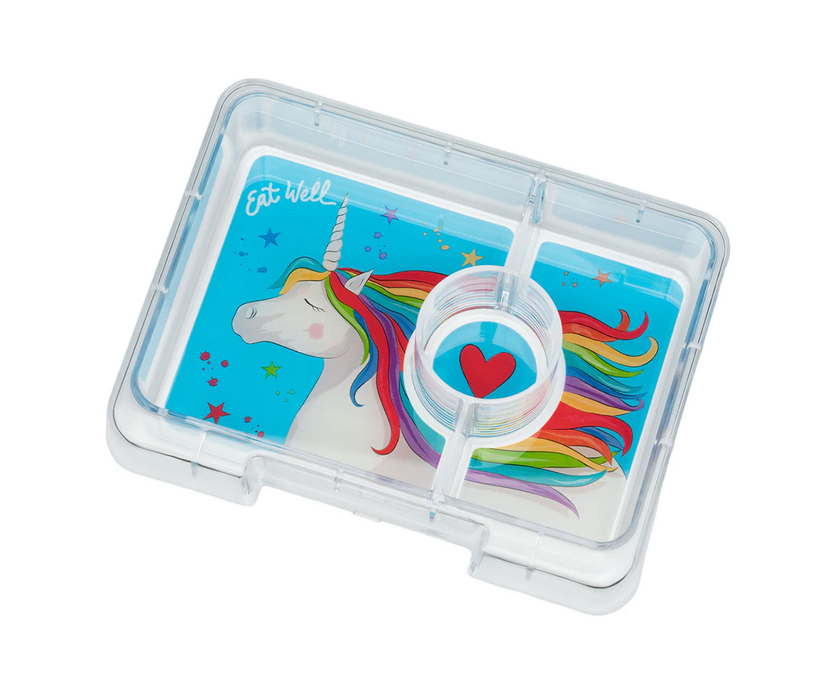 Caja Almuerzo Snack Purple Bandeja Unicornio 3 Compartimentos