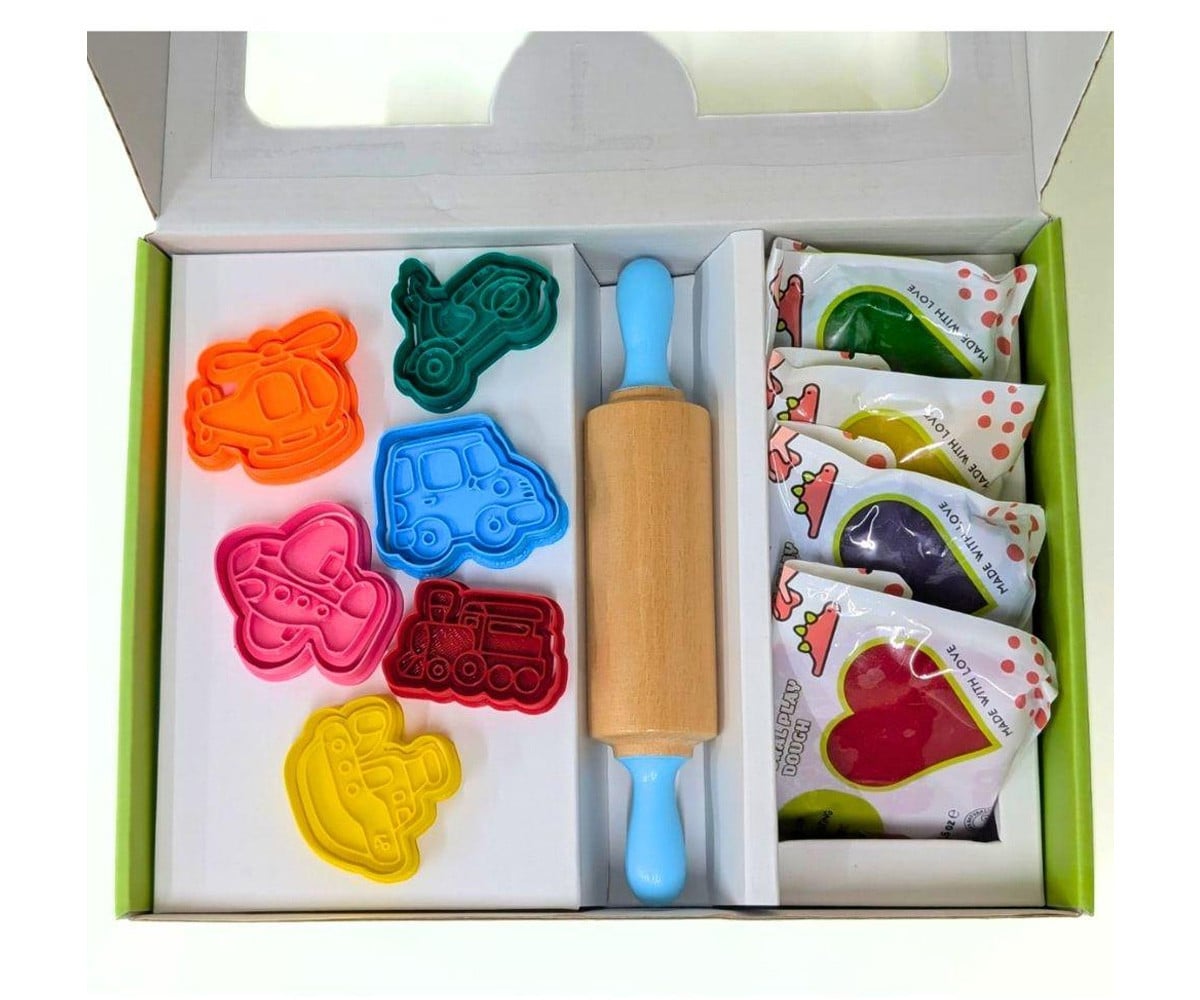 Natural Play Dough Set Vehicles