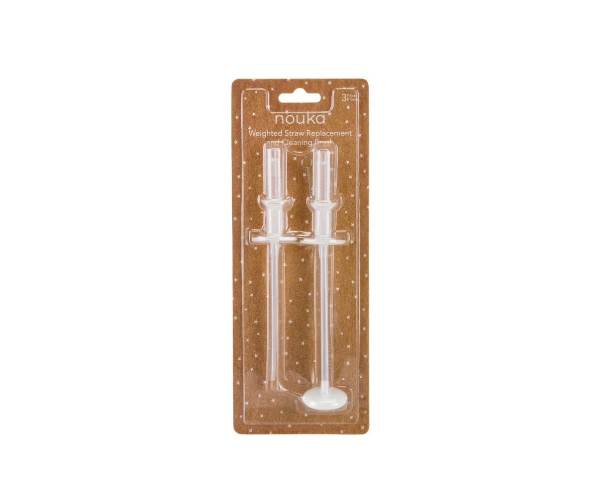 2 Pailles de Rechange avec Lest et Goupillon de Nettoyage pour Gobelet Noüka