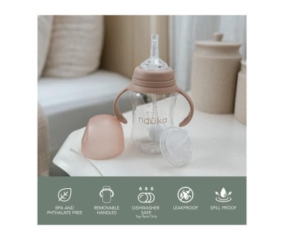 2 Pailles de Rechange avec Lest et Goupillon de Nettoyage pour Gobelet de Transition Noüka