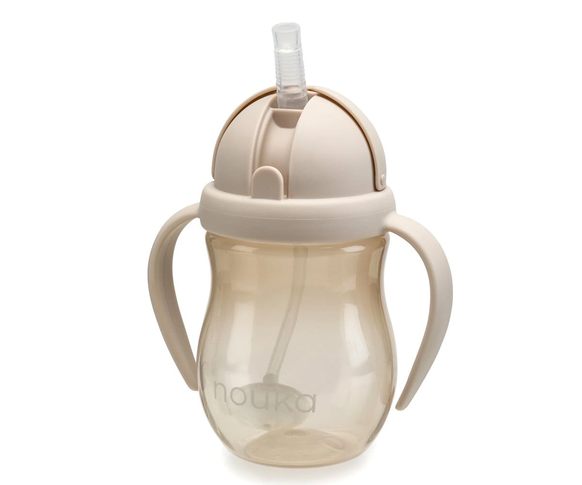 Taza Antiderrame Non-Spill con Pajita Flexible con Peso 240ml Soft Sand