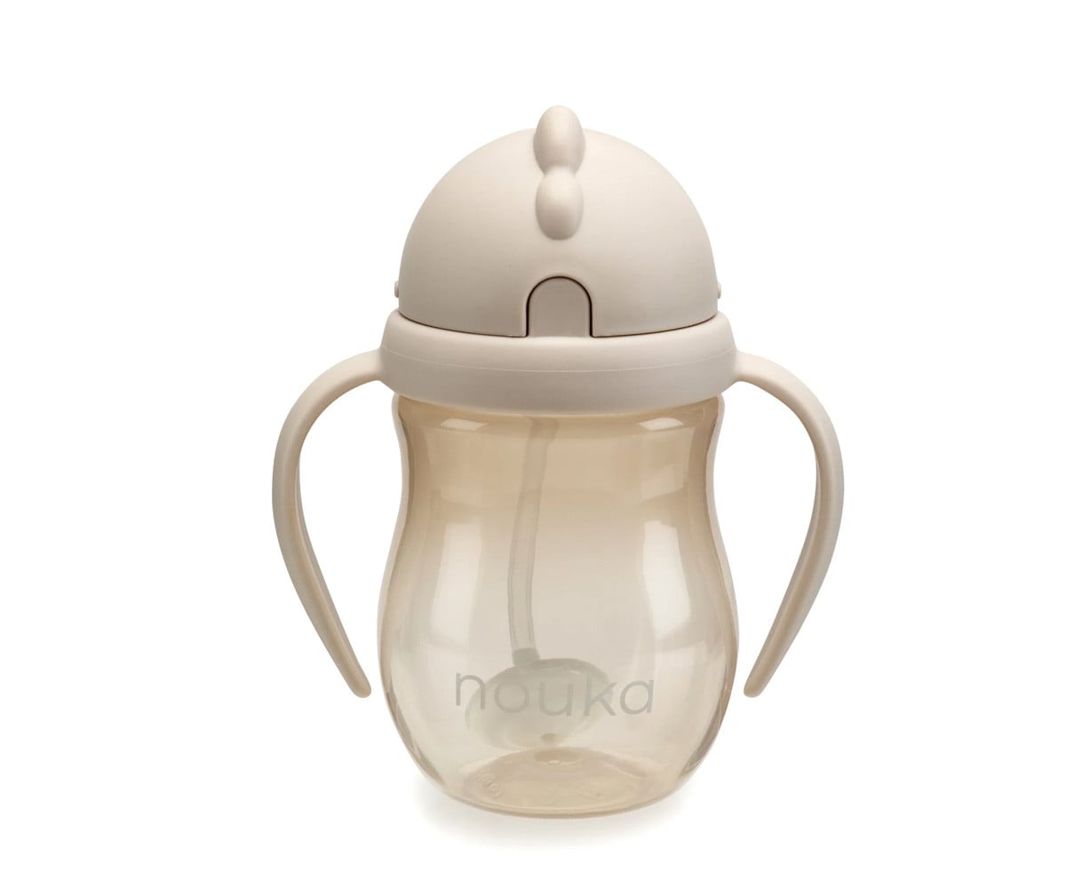 Taza Antiderrame Non-Spill con Pajita Flexible con Peso 240ml Soft Sand