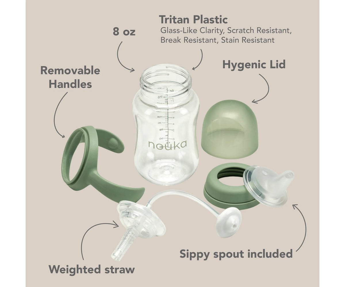 Gobelet de Transition avec Paille Flexible Lestée 240 ml Moss