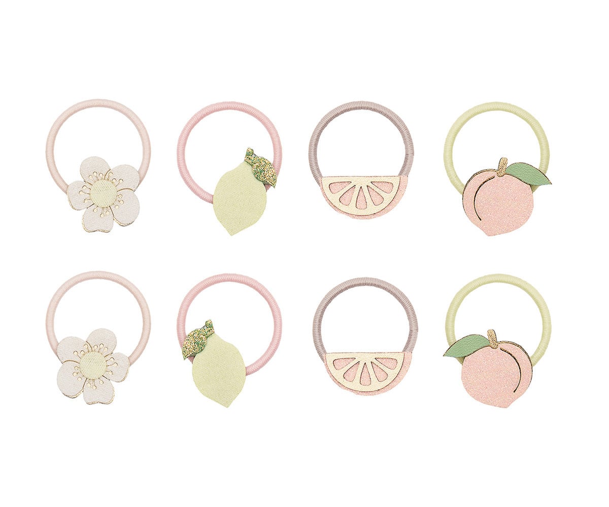 6 Mini Hair Ties Citrus