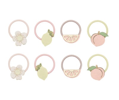 6 Mini Hair Ties Citrus