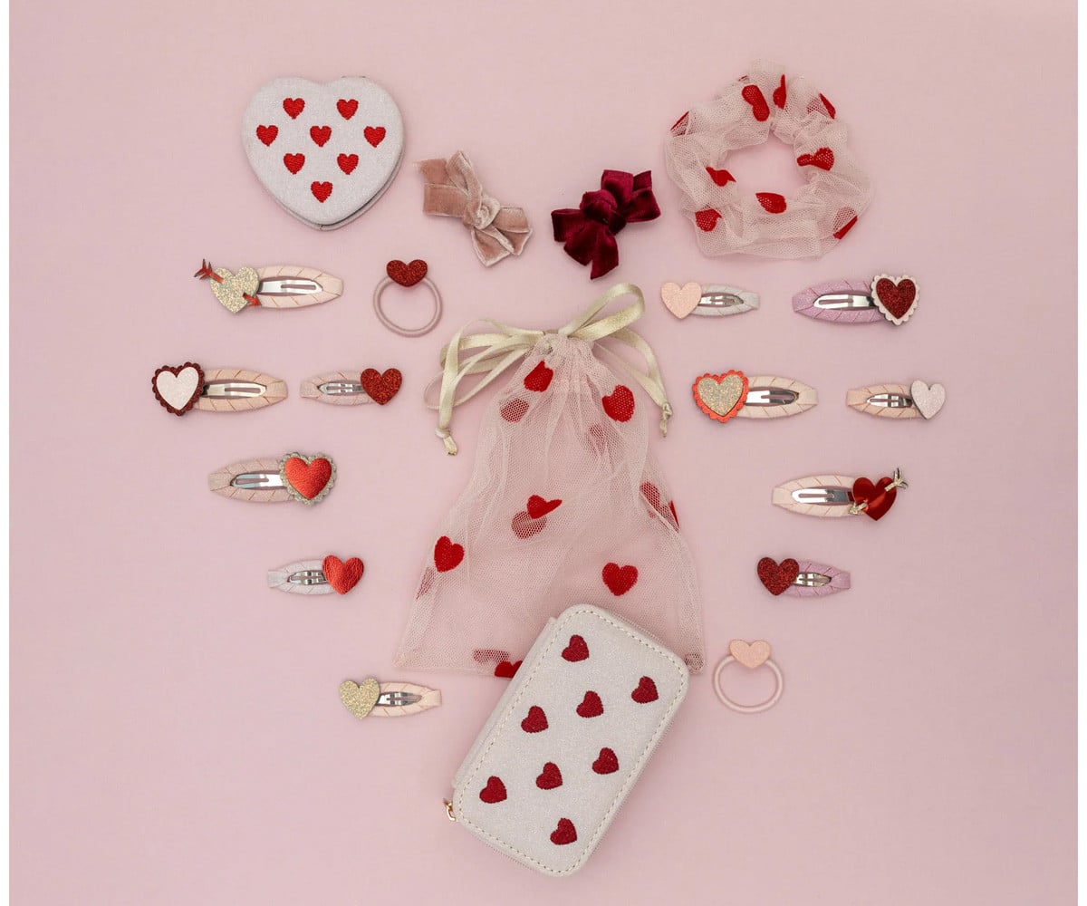 5 Mini Barrettes Clic Clac Hearts
