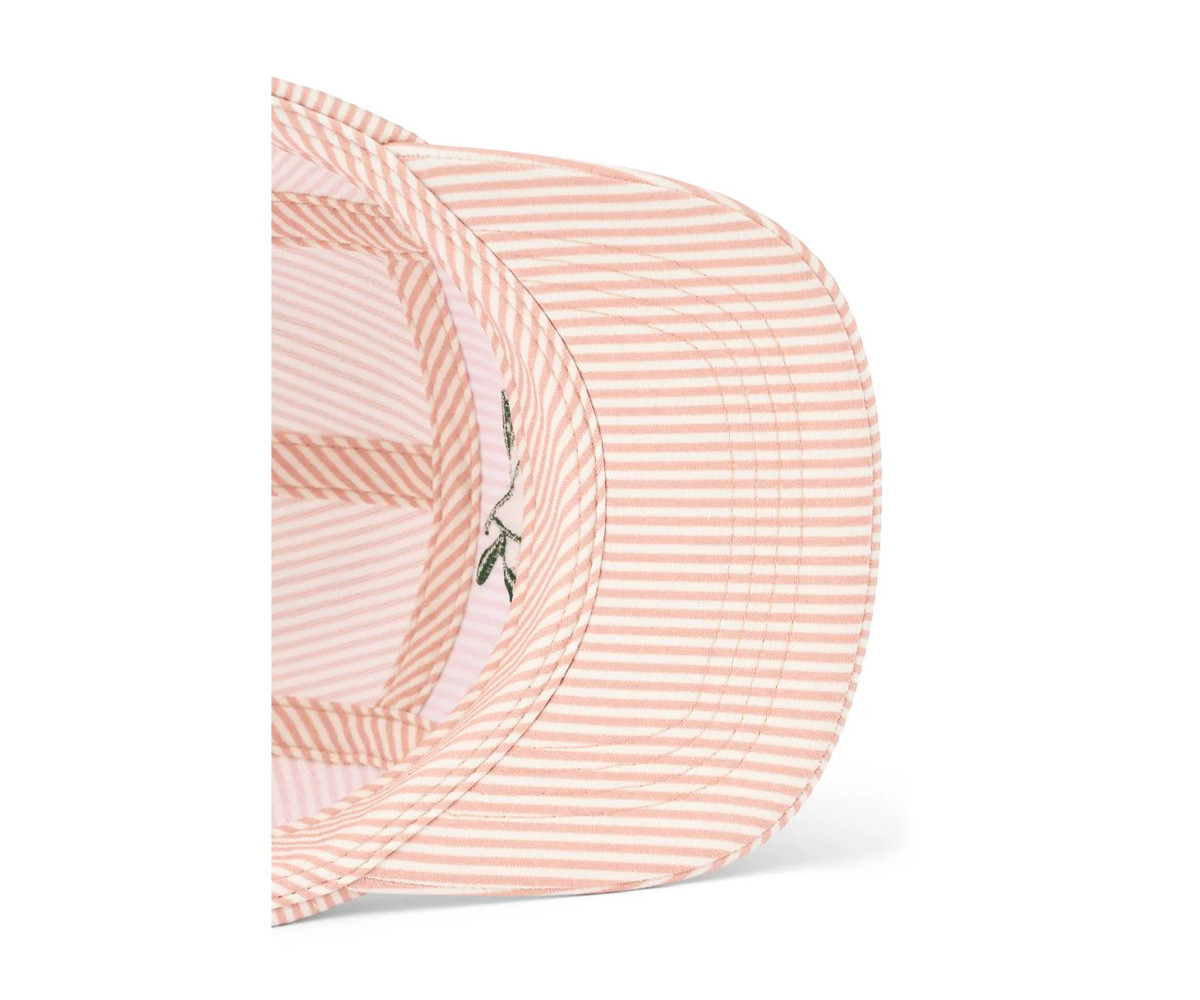 Personalized Rory Seersucker Cap with Visor Stripe Pale Tuscany/Creme de la Creme