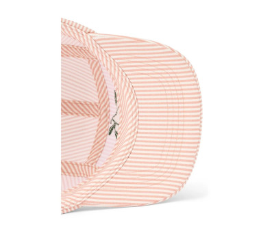 Personalized Rory Seersucker Cap with Visor Stripe Pale Tuscany/Creme de la Creme