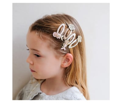 4 Barrettes Clic Clac Mermaid