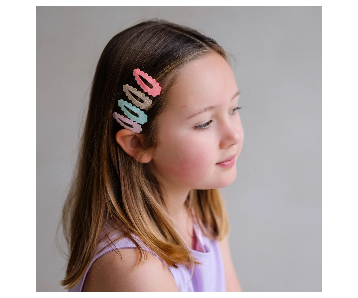 5 Mini Clips Scalloped Edge Clic Clacs