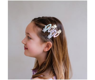 4 Barrettes Clic Clac Trailing Star