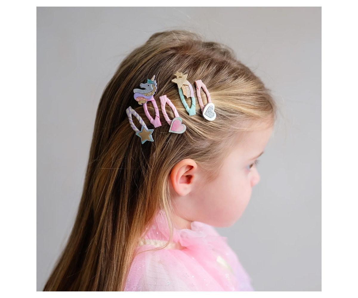 5 Mini Clips Dreamy Unicorn Clic Clacs