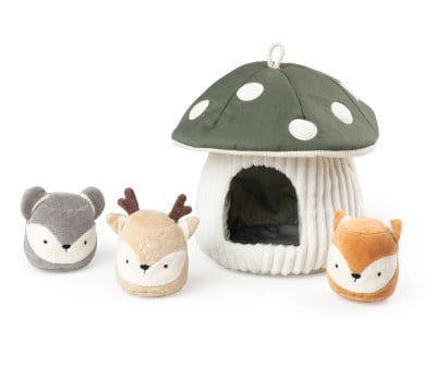 Peluche Sensorial de Actividades Hide & Seek Mushroom Verde