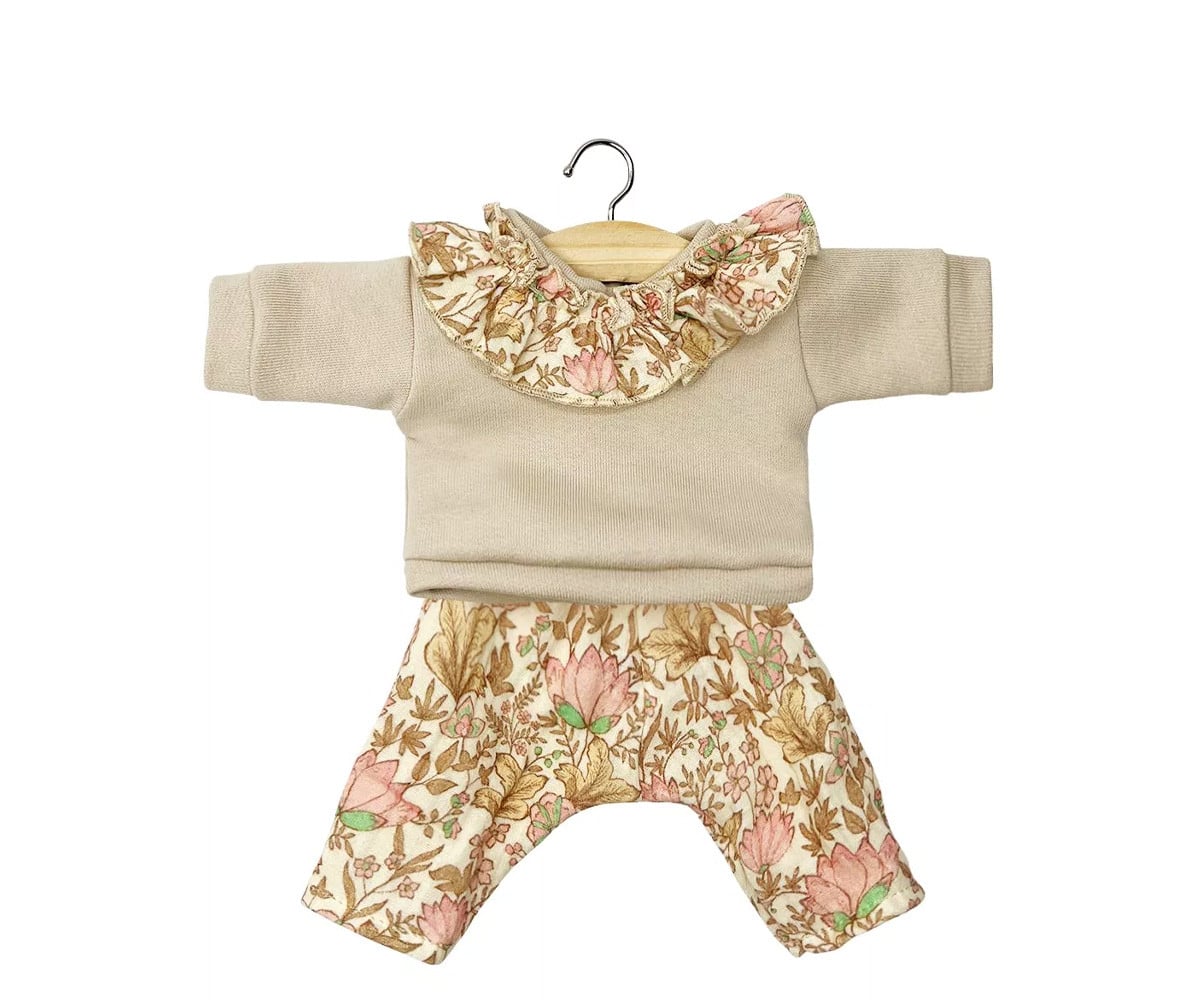 Ensemble Marion pour Poupées Gordis avec Top en Molleton et Pantalon Indienne Rosée