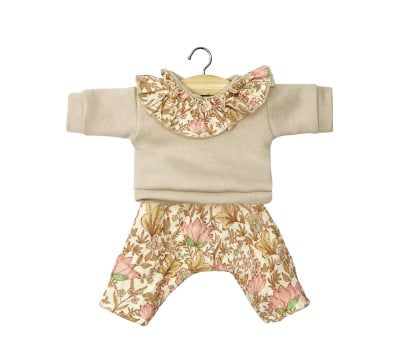 Ensemble Marion pour Poupées Gordis avec Top en Molleton et Pantalon Indienne Rosée
