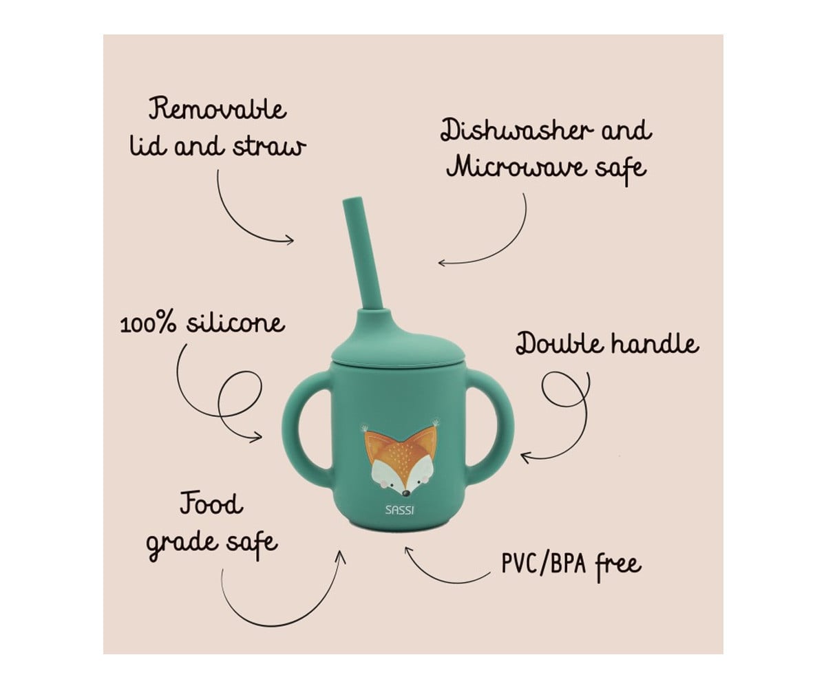 Tasse en Silicone avec Paille Renard 120 ml