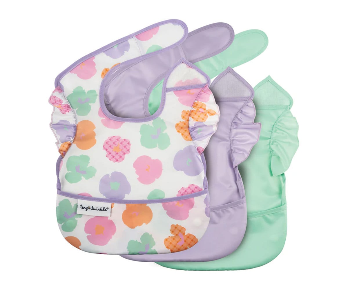 3 Pack Waterproof Bibs Floral Pop Set
