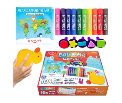 Kit de colorir para banheira Baff Paints + conjunto de atividades e livro 