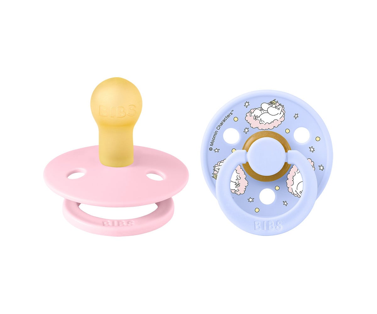 BIBS x Moomin: 2 Chupetas Colour Round Polka Dreaming/Baby Pink Mix