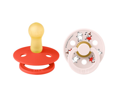 BIBS x Moomin 2 Chupetes Colour Round Dancing/Candy Apple Mix